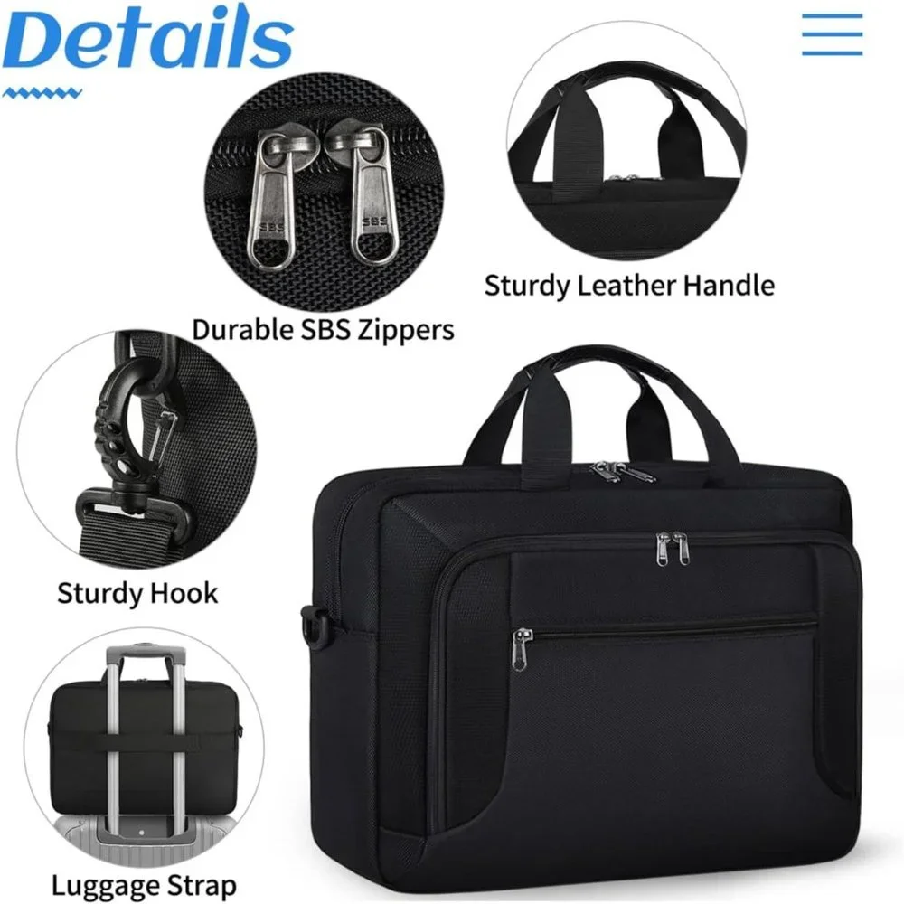 Men's Black waterproof Laptop bag 17.3 Inch